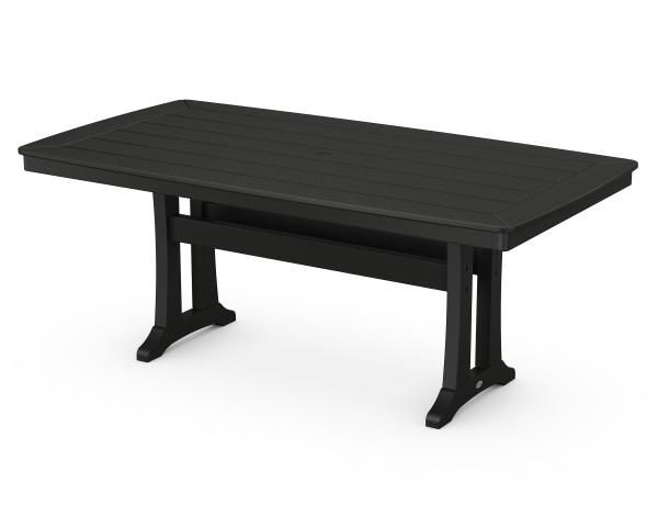 Polywood Polywood Nautical Trestle 38" x 73" Dining Table Black Dining Table PL83-T2L1BL 190609013423