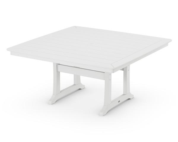 Polywood Polywood Nautical Trestle 59" Dining Table White Dining Table PL85-T2L1WH 190609016899