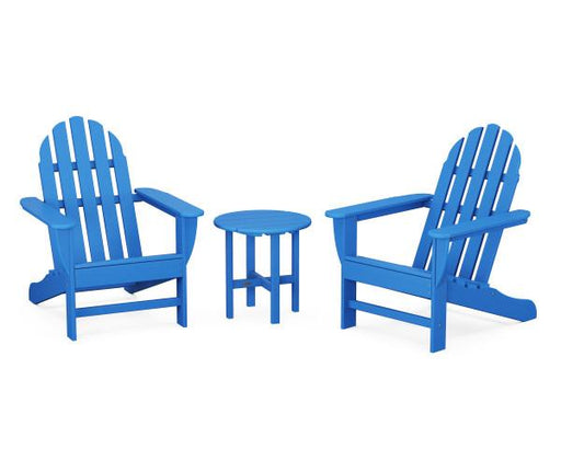 Polywood Polywood Pacific Blue Classic Adirondack 3-Piece Set Pacific Blue Adirondack Chair PWS417-1-PB 190609071287