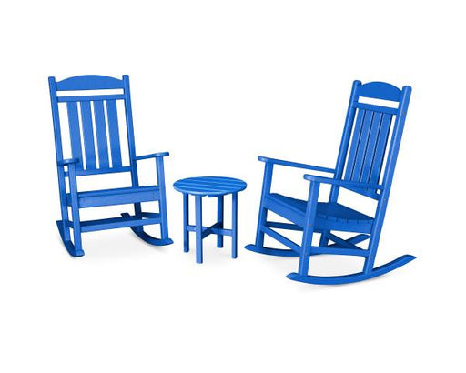 Polywood Polywood Pacific Blue Presidential 3-Piece Rocker Set Pacific Blue Rocking Chair PWS109-1-PB 190609096808