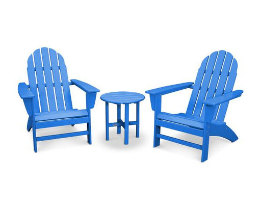 Polywood Polywood Pacific Blue Vineyard 3-Piece Adirondack Set Pacific Blue Adirondack Chair PWS399-1-PB 190609058165