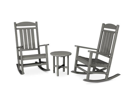 Polywood Polywood Presidential 3-Piece Rocker Set Slate Grey Rocking Chair PWS109-1-GY 190609096815