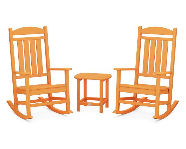 Polywood Polywood Presidential Rocker 3-Piece Set Tangerine Rocking Chair PWS166-1-TA 190609038495