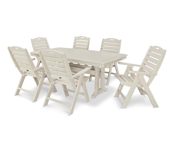 Polywood Polywood Sand 7 Piece Nautical Dining Set Sand Dining Sets PWS296-1-SA 190609013003