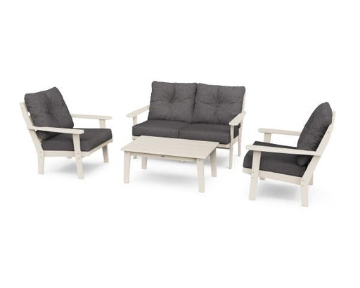 Polywood Polywood Sand Lakeside 4-Piece Deep Seating Set Sand / Ash Charcoal Seating Sets PWS520-2-SA145986 190609145780