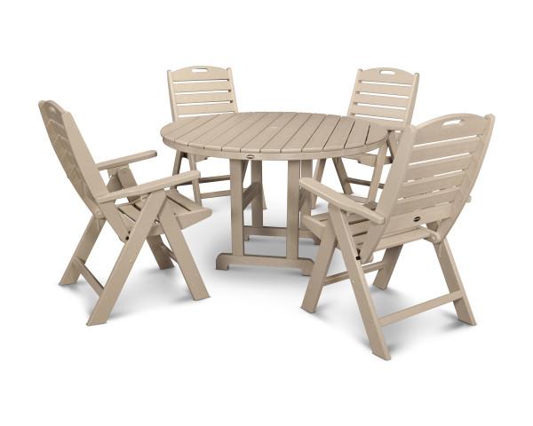 Polywood Polywood Sand Nautical 5-Piece Dining Set Sand Dining Sets PWS260-1-SA 845748095013