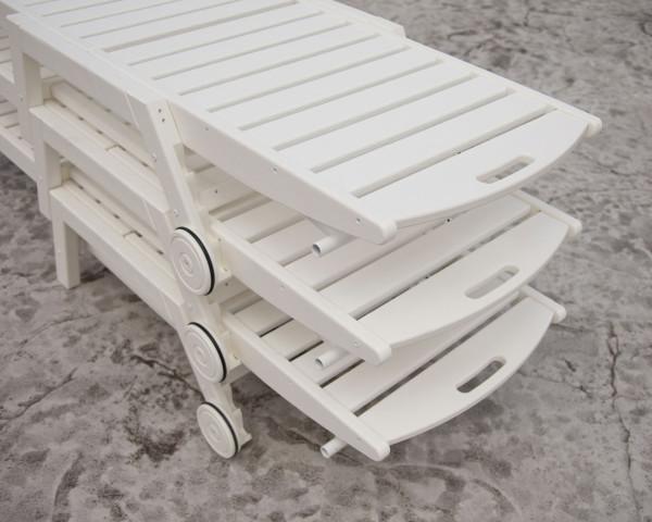 Polywood Polywood Sand Nautical Chaise with Wheels Sand Chaise Lounger NAW2280SA 845748037358