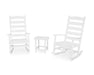 Polywood Polywood Shaker 3-Piece Porch Rocking Chair Set White Rocking Chair PWS474-1-WH 190609114229