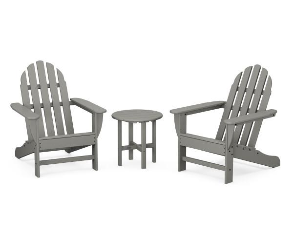 Polywood Polywood Slate Grey Classic Adirondack 3-Piece Set Slate Grey Adirondack Chair PWS417-1-GY 190609071256