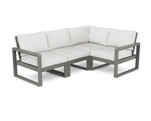 Polywood Polywood Slate Grey EDGE 4-Piece Modular Deep Seating Set Slate Grey / Natural Linen Seating Sets PWS521-2-GY152939 190609145964