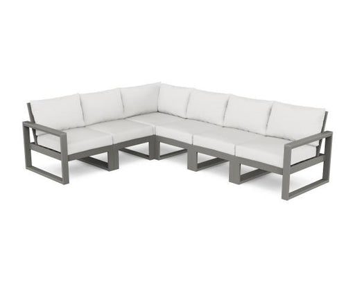 Polywood Polywood Slate Grey EDGE 6-Piece Modular Deep Seating Set Slate Grey / Natural Linen Seating Sets PWS523-2-GY152939 190609146374