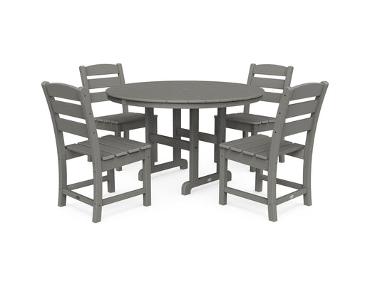 Polywood Polywood Slate Grey Lakeside 5-Piece Round Side Chair Dining Set Slate Grey Dining Sets PWS517-1-GY 190609144103