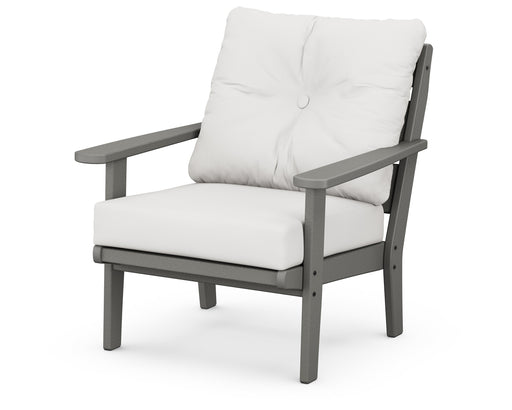 Polywood Polywood Slate Grey Lakeside Deep Seating Chair Slate Grey / Natural Linen Seating Chair 4411-GY152939 190609136726