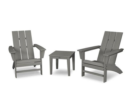 Polywood Polywood Slate Grey Modern Adirondack 3-Piece Set Slate Grey Adirondack Chair PWS502-1-GY 190609133435