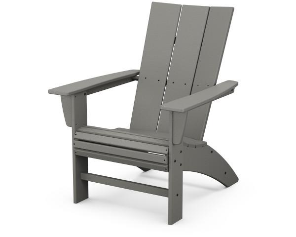 Polywood Polywood Slate Grey Modern Curveback Adirondack Chair Slate Grey Adirondack Chair AD620GY 190609046599