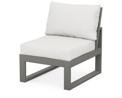 Polywood Polywood Slate Grey Modular Armless Chair Slate Grey / Natural Linen Chairs 4601C-GY152939 190609140129