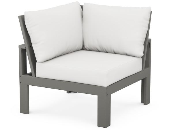 Polywood Polywood Slate Grey Modular Corner Chair Slate Grey / Natural Linen Sectional Corner Chair 4604-GY152939 190609136023