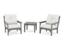 Polywood Polywood Slate Grey Vineyard 3-Piece Deep Seating Set Slate Grey / Natural Linen Seating Sets PWS402-2-GY152939 190609171987