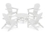 Polywood Polywood South Beach 5-Piece Conversation Group White Adirondack Chair PWS105-1-WH 845748031783