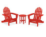 Polywood Polywood Sunset Red Classic Folding Adirondack 3-Piece Set Sunset Red Adirondack Chair PWS214-1-SR 845748070911