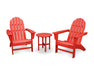 Polywood Polywood Sunset Red Vineyard 3-Piece Adirondack Set Sunset Red Adirondack Chair PWS399-1-SR 190609058189