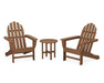 Polywood Polywood Teak Classic Adirondack 3-Piece Set Teak Adirondack Chair PWS417-1-TE 190609071324
