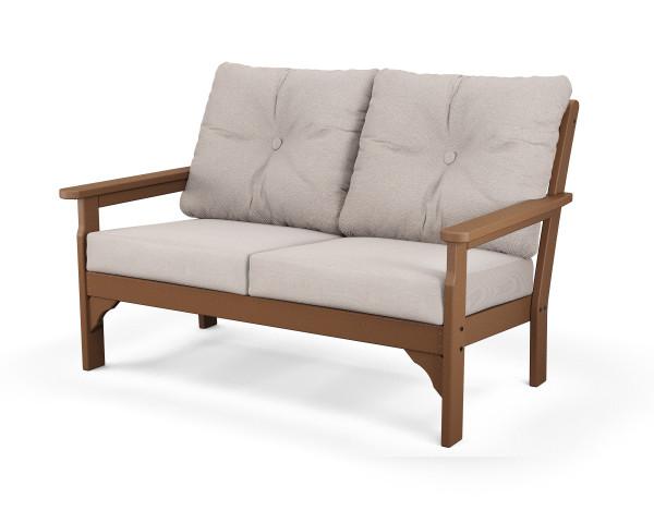 Polywood Polywood Teak Vineyard Deep Seating Settee Teak / Dune Burlap Seating Sets GN46TE-145999 190609138591