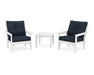 Polywood Polywood Vineyard 3-Piece Deep Seating Set White / Marine Indigo Seating Sets PWS402-2-WH145991 190609171932