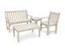 Polywood Polywood Vineyard 4-Piece Bench Seating Set Sand Seating Sets PWS356-1-SA 190609058783