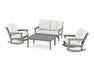 Polywood Polywood Vineyard 4-Piece Deep Seating Rocking Chair Set Slate Grey / Natural Linen Rocking Chair PWS404-2-GY152939 190609172045