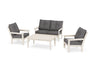 Polywood Polywood Vineyard 4-Piece Deep Seating Set Sand / Ash Charcoal Seating Sets PWS317-2-SA145986 190609171444