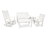 Polywood Polywood Vineyard 5-Piece Bench & Rocking Chair Set White Rocking Chair PWS357-1-WH 190609058844