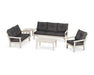 Polywood Polywood Vineyard 5 Piece Deep Seating Set Sand / Ash Charcoal Seating Sets PWS318-2-SA145986 190609171512