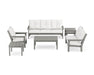 Polywood Polywood Vineyard 6-Piece Deep Seating Set Slate Grey / Natural Linen Seating Sets PWS316-2-GY152939 190609171352