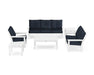 Polywood Polywood Vineyard 6-Piece Deep Seating Set White / Marine Indigo Seating Sets PWS316-2-WH145991 190609171390