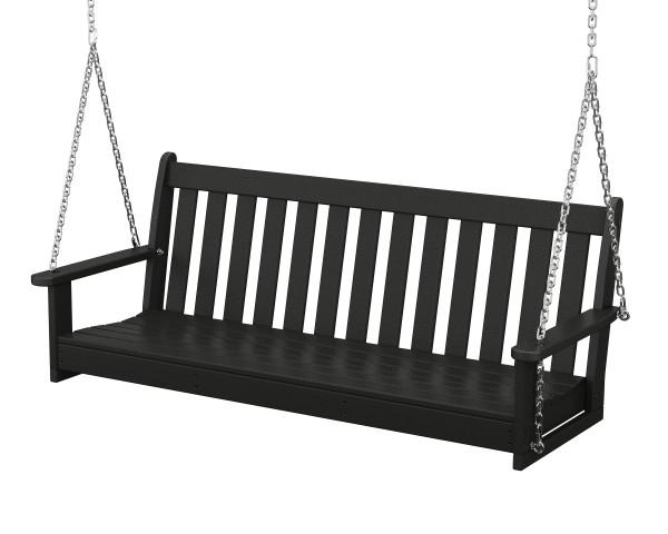 Polywood Polywood Vineyard 60" Porch Swing Black Porch Swing Bed GNS60BL 845748009508