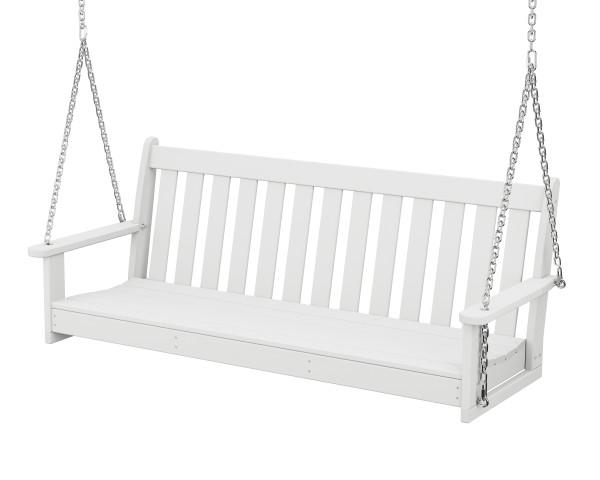 Polywood Polywood Vineyard 60" Porch Swing White Porch Swing Bed GNS60WH 845748009553
