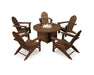Polywood Polywood Vineyard Adirondack 6-Piece Chat Set with Fire Pit Table Teak Adirondack Chair PWS415-1-TE 190609066634