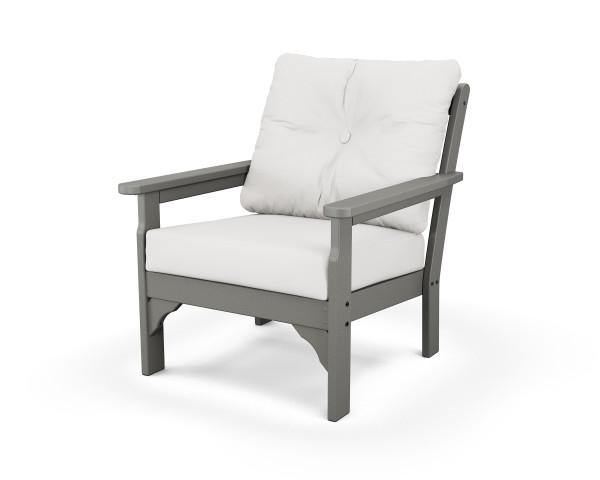 Polywood Polywood Vineyard Deep Seating Chair Slate Grey / Natural Linen Seating Chair GN23GY-152939 190609138348