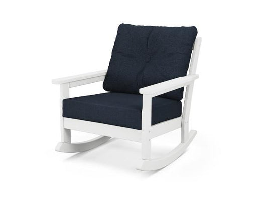 Polywood Polywood Vineyard Deep Seating Rocking Chair White / Marine Indigo Rocking Chair GNR23WH-145991 190609172328