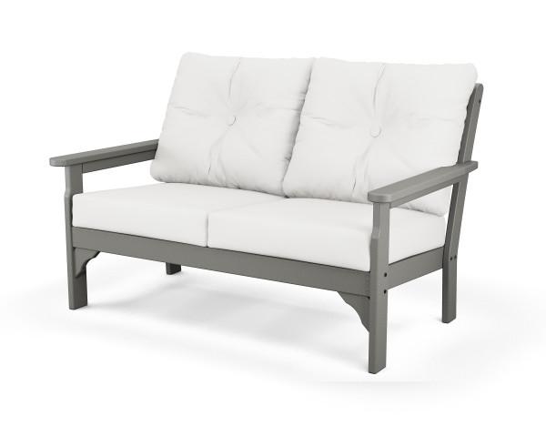 Polywood Polywood Vineyard Deep Seating Settee Slate Grey / Natural Linen Seating Sets GN46GY-152939 190609138560
