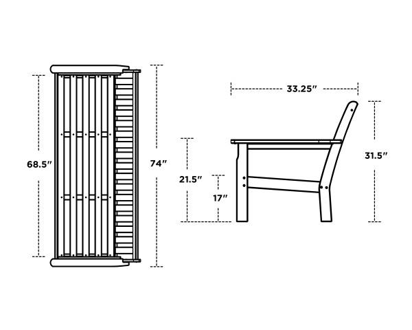 Polywood Polywood Vineyard Deep Seating Sofa Sofa