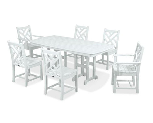 Polywood Polywood White Chippendale 7-Piece Dining Set White Dining Sets PWS121-1-WH 845748050340