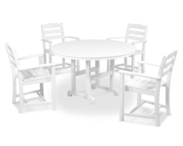 Polywood Polywood White La Casa Cafš 5-Piece Dining Set White Dining Sets PWS100-1-WH 845748031615