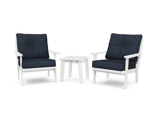 Polywood Polywood White Lakeside 3-Piece Deep Seating Chair Set White Seating Sets PWS518-2-WH145991 190609143885