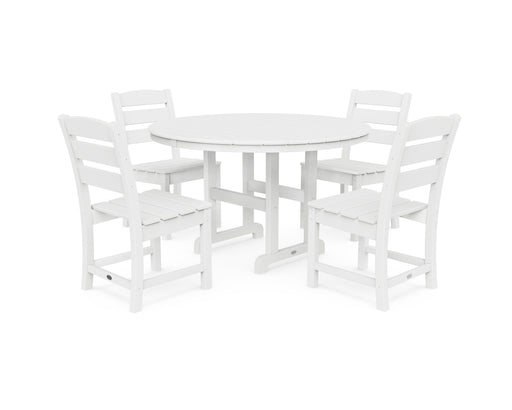 Polywood Polywood White Lakeside 5-Piece Round Side Chair Dining Set White Dining Sets PWS517-1-WH 190609144141