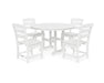 Polywood Polywood White Lakeside 5-Piece Round Side Chair Dining Set White Dining Sets PWS517-1-WH 190609144141