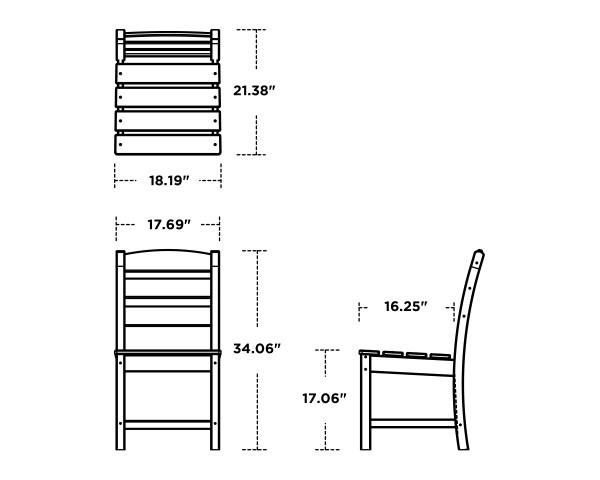 Polywood Polywood White Lakeside Dining Side Chair White Side Chair TLD100WH 190609136269