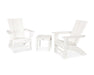 Polywood Polywood White Modern 3-Piece Curveback Adirondack Set White Adirondack Chair PWS420-1-WH 190609071805