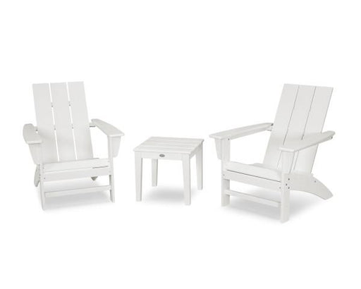 Polywood Polywood White Modern Adirondack 3-Piece Set White Adirondack Chair PWS502-1-WH 190609133503